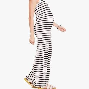 Hatch Black and White Striped Maxi Dress